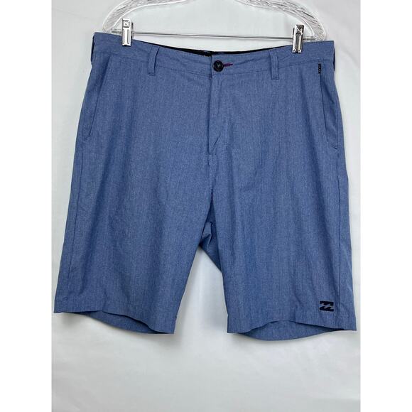 Billabong Mens 34 Blue Zip Font Shorts Casual Athleisure Comfort 9 Inch Inseam - Picture 1 of 8